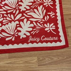 Juicy Couture Red and White Botanical Scarf